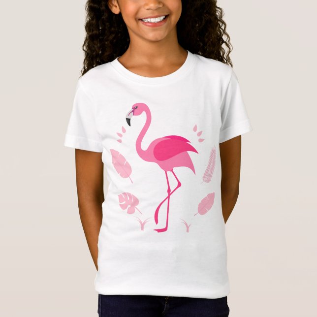 Children's T-shirt with pink flamingo (Front)