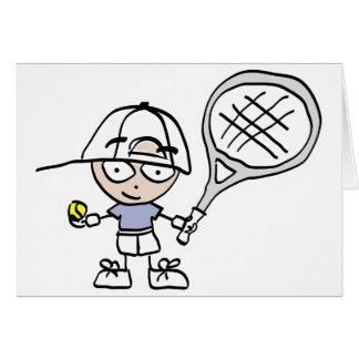Children's tennis cartoon greeting card