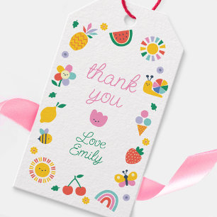 Children's Thank You Card, Rainbows and Sunshine Gift Tags