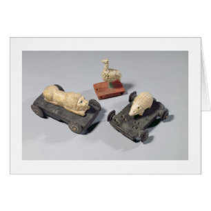 Children's toys: a hedgehog, a lion and a dove, Su Cards