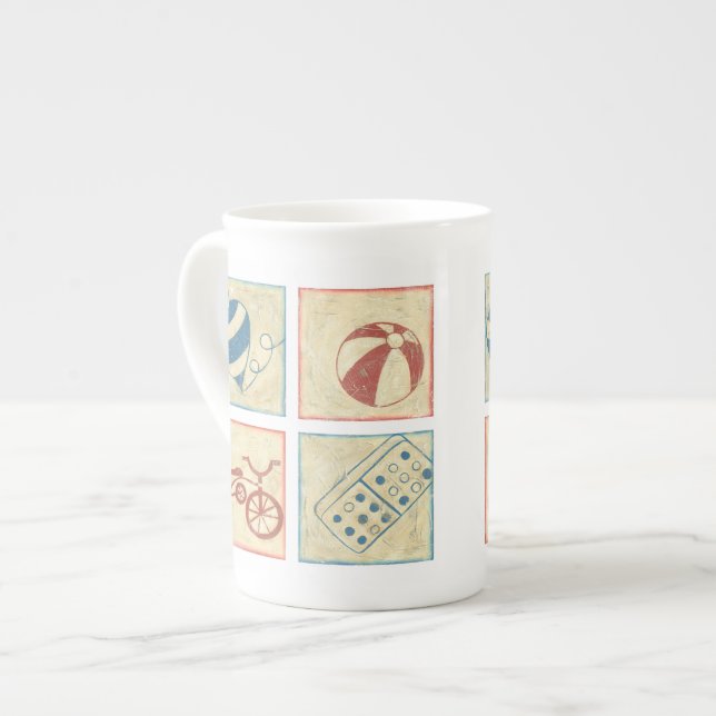 Children's Toys by Chariklia Zarris Bone China Mug (Front Left)