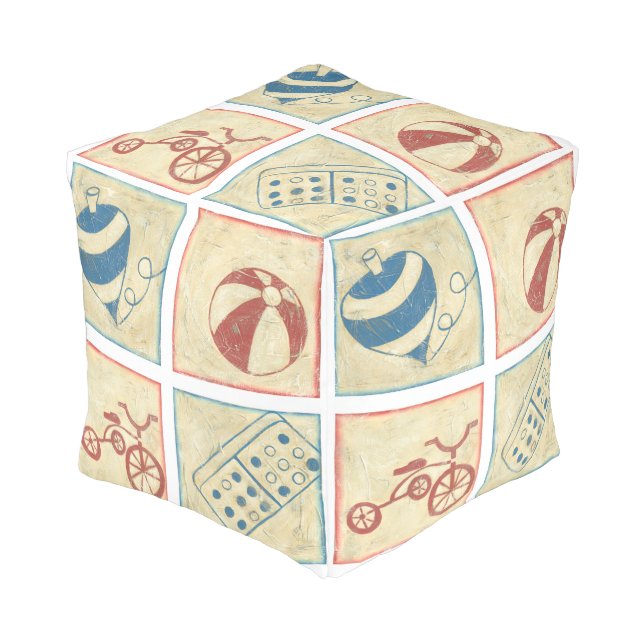 Children's Toys by Chariklia Zarris Pouf (Angled Front)
