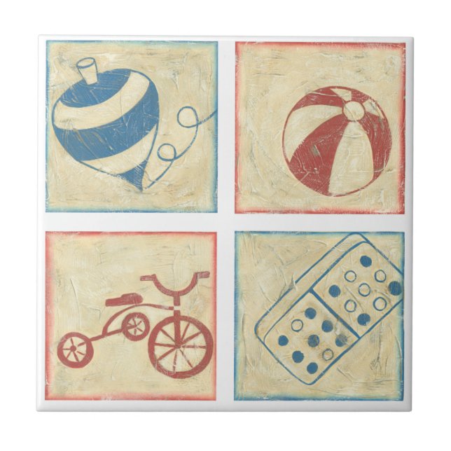 Children's Toys by Chariklia Zarris Tile (Front)