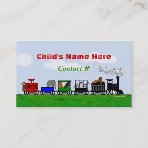 Customizable Children's Train Calling Card Business Cards