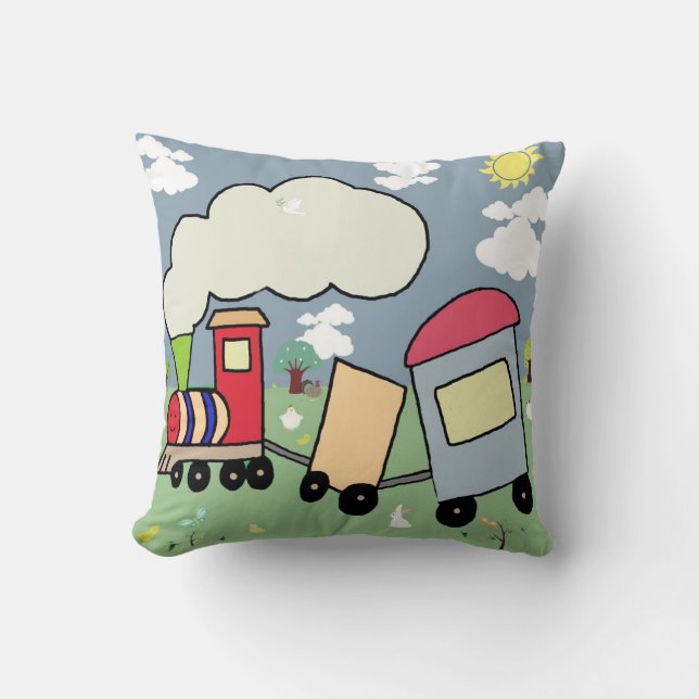 Childrens Train Cushion (Front)