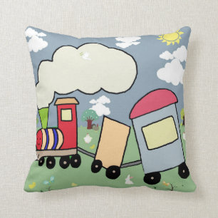Childrens Train Cushion