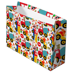 Children's Trucks Custom Gift Bag - Large, Glossy