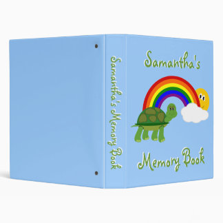 Children's Turtle Following Rainbow Memory Album 3 Ring Binder
