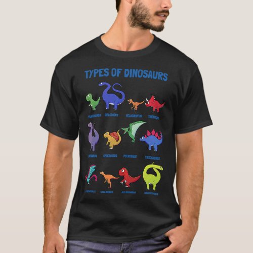 Childrens types of dinosaurs future palaeontologi T_Shirt