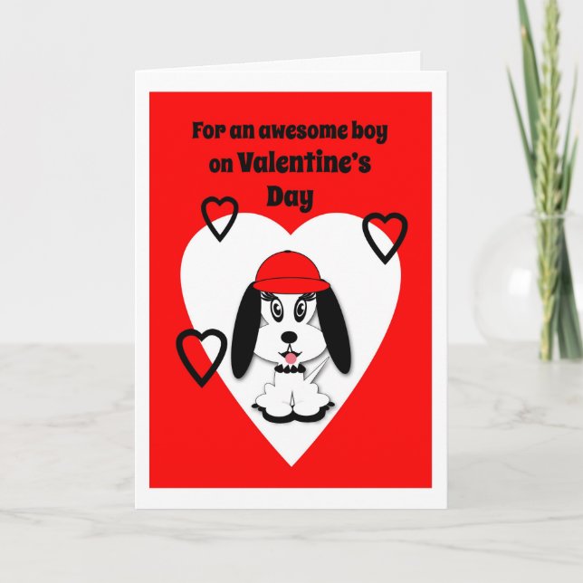 Children's Valentine's Day Cute Dog Greeting Card (Front)