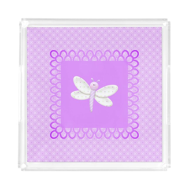 Children's Vanity Tray/Dragonfly Acrylic Tray (Front)