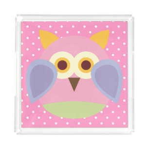 Children's Vanity Tray/Owl Acrylic Tray