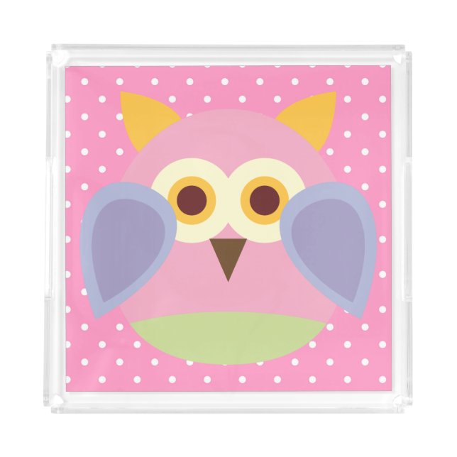 Children's Vanity Tray/Owl Acrylic Tray (Front)