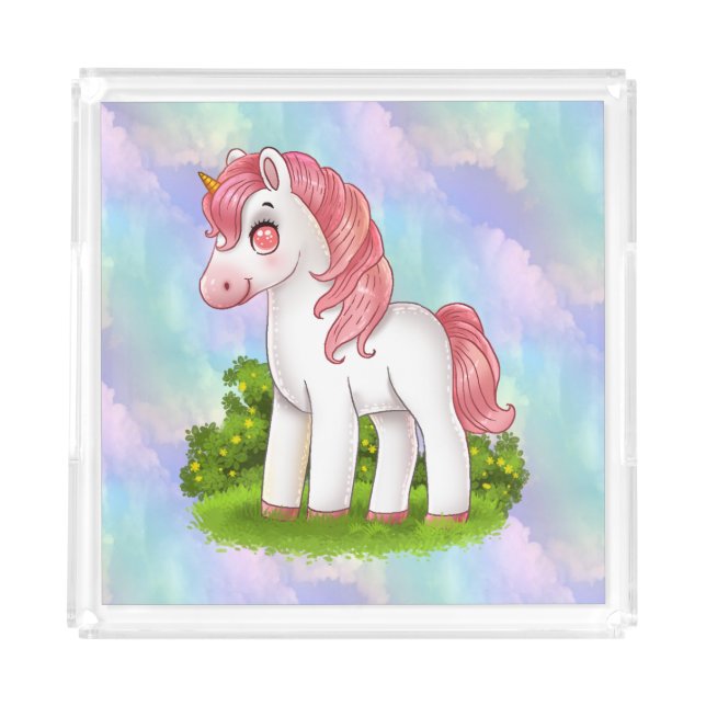 Children's Vanity Tray/Unicorn Acrylic Tray (Front)