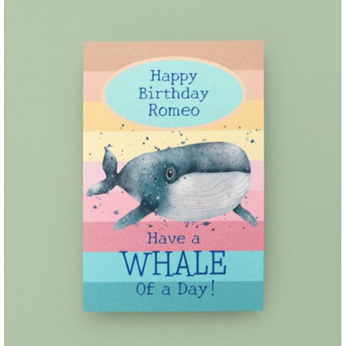 Childrens Whale Birthday Card