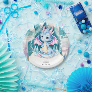 Children's Whimsical Dragon Birthday Paper Plates