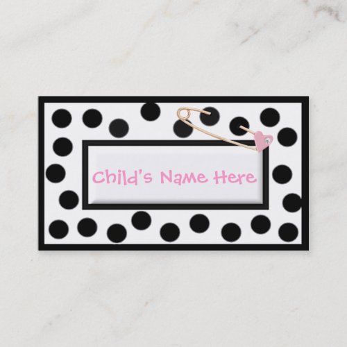 Children's whimsical Polka Dot Calling Card Business Cards