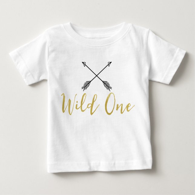 Children's Wild One Arrows Faux Gold Foil Shirt (Front)