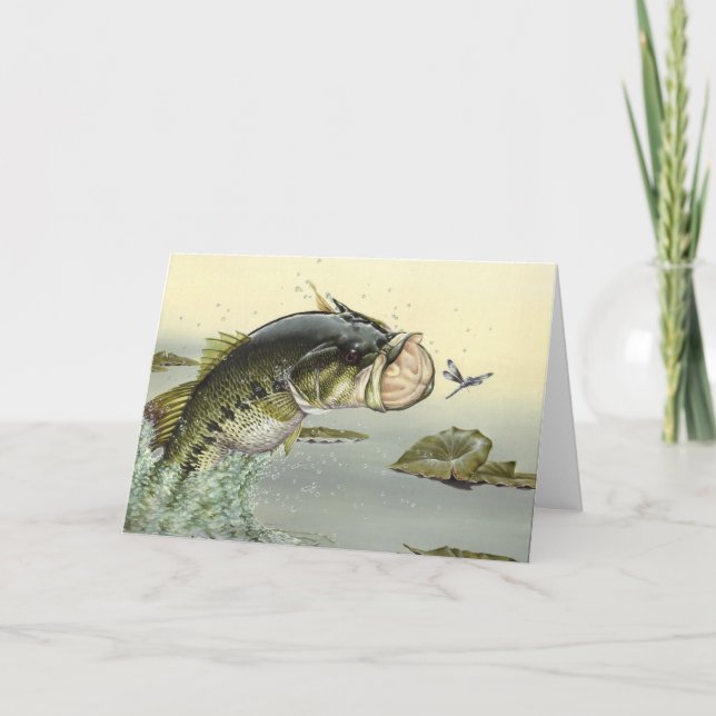 Children's Winning Artwork: largemouth bass Holiday Card (Front)