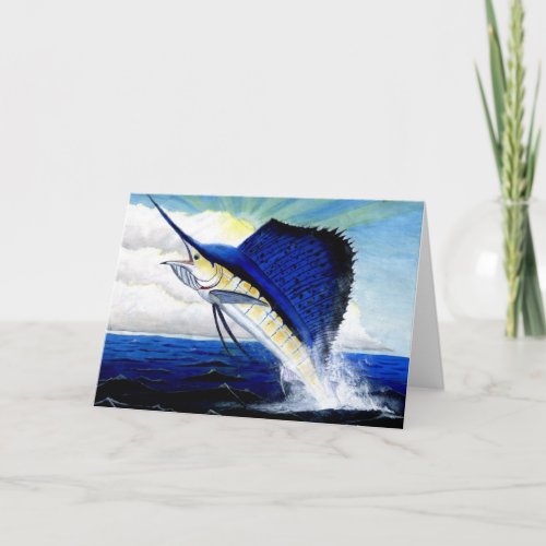 Childrens Winning Artwork sailfish Holiday Card