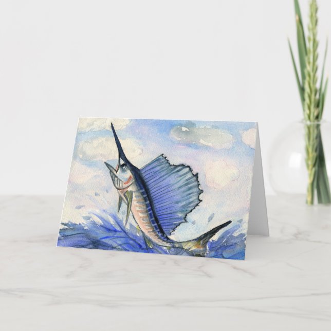 Children's Winning Artwork: sailfish Holiday Card (Front)