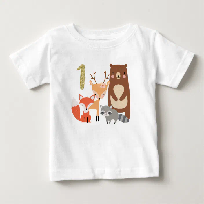 Woodland Animals Cute Fox Unisex Toddler Tee Shirt Baby Jersey Short Sleeve Tee 