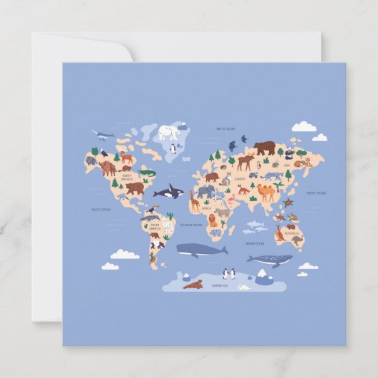 children's world map with animals (Front)
