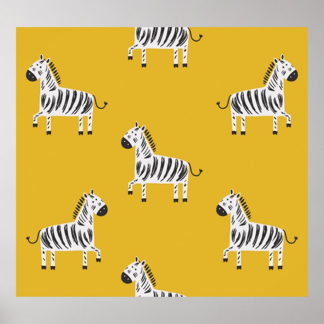 Children's Zebra: Seamless Fun Pattern Poster (Front)