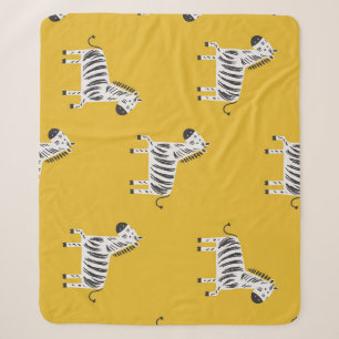 Children's Zebra: Seamless Fun Pattern Sherpa Blanket