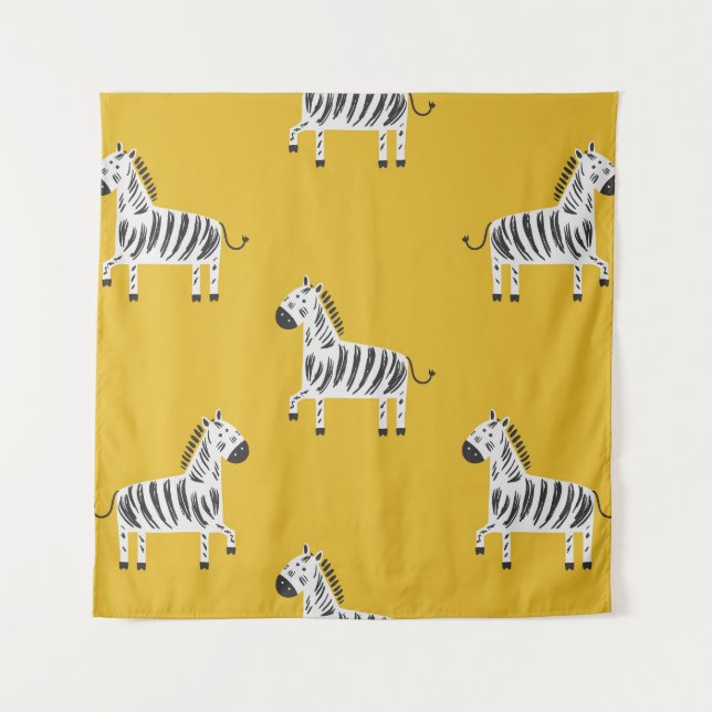 Children's Zebra: Seamless Fun Pattern Tapestry (Front)