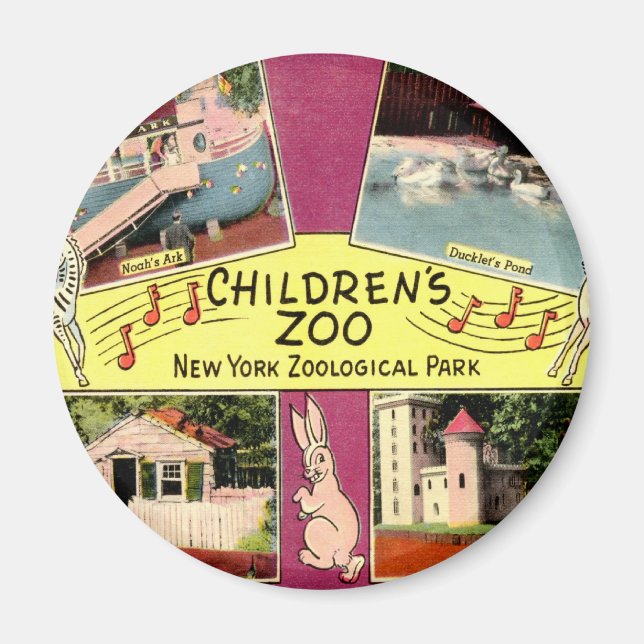 Children's Zoo, Bronx Zoo, NY Vintage Magnet (Front)