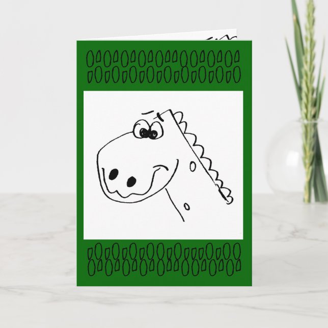 Childs 4TH Birthday Dinosaur (color me) Card (Front)