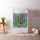 Child&#39;s Alphabet Quilt - Green background - 56x56  Fabric