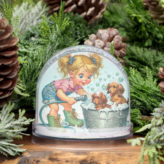CHILD'S ANIMATED DACHSHUND SNOW GLOBE (Winter)