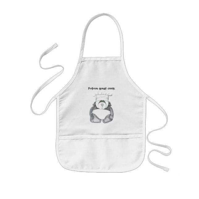 Childs Apron with Panda Bear Chef Picture (Front)