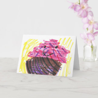 Child's Art Cute Cupcake Card