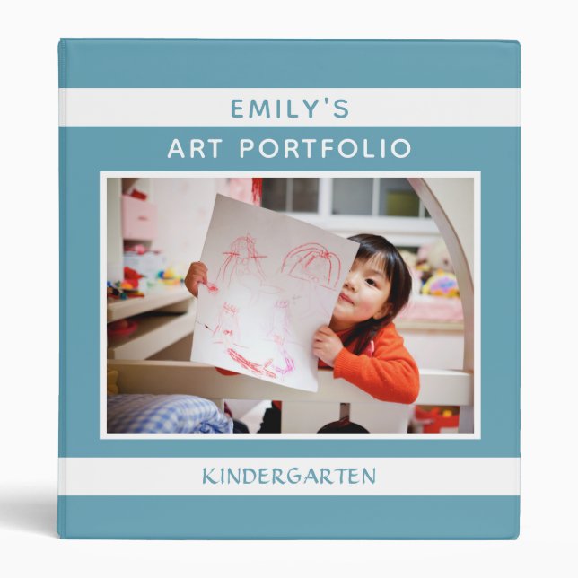 Child's Art Portfolio Personalized Template Binder (Front)