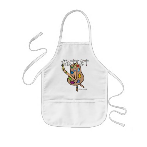 Childs Artist Apron White