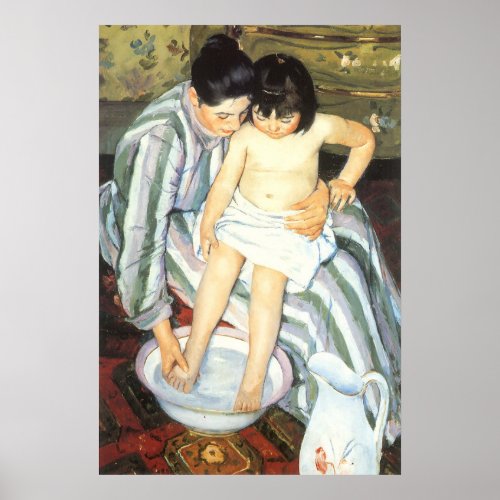 Childs Bath by Mary Cassatt Vintage Impressionism Poster