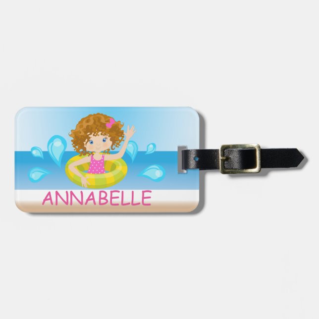 Child's Beach Luggage Tag (Front Horizontal)