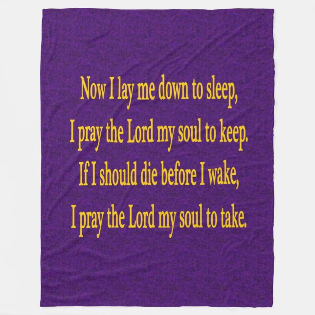 CHILD'S BED TIME PRAYER FLEECE BLANKET (Front)