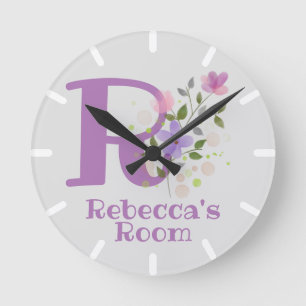 Childs Bedroom Clock with Name & Initial