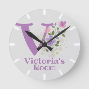 Childs Bedroom Clock with Name & Initial