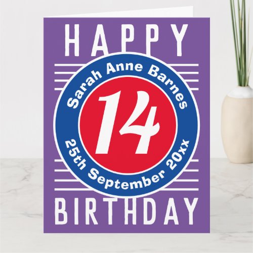 Childs Birthday Card with Age Name  Date