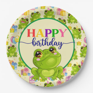 Child's Birthday Frog Paper Plates