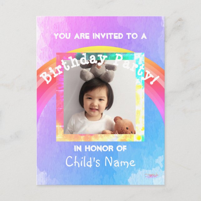 Child's Birthday Party Invitation Postcard (Front)