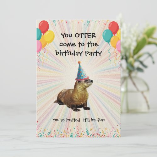 Child's Birthday Party invitation - You Otter come