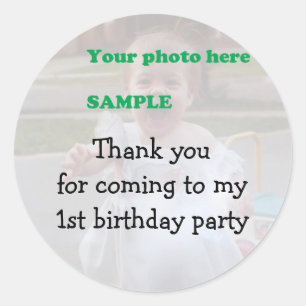Child's Birthday Party Thank you Classic Round Sticker