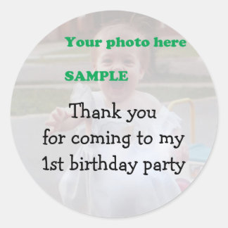Child's Birthday Party Thank you Classic Round Sticker