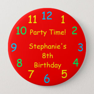 Party Time Skate Themed Button - It's My Birthday!: Rebecca's Toys